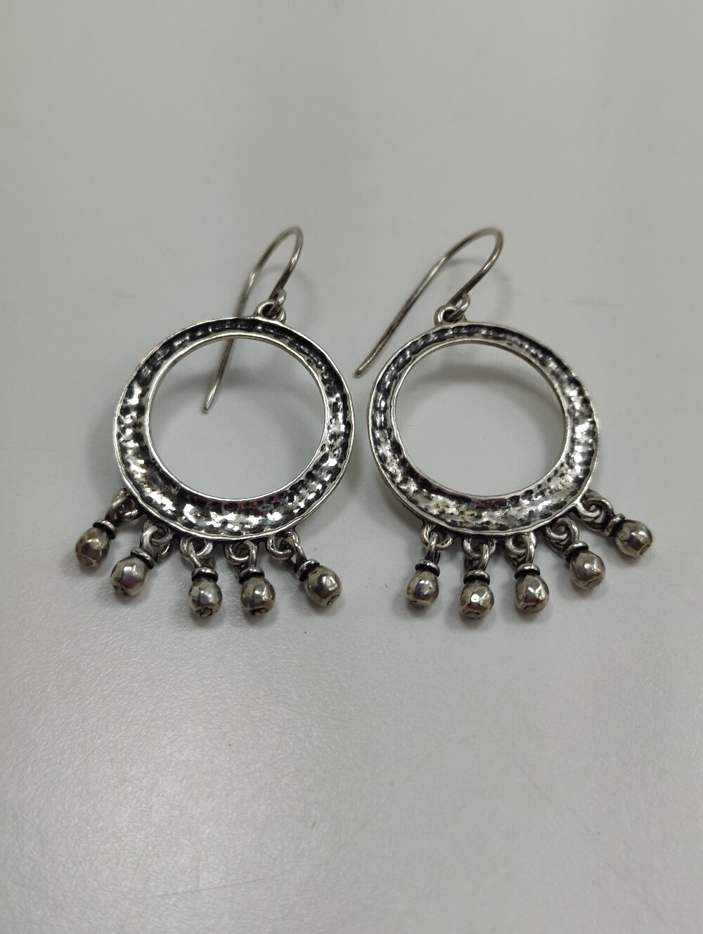 Silpada W1526 Cha Cha Earrings Sterling Silver 925 Retired Hammered Dangle Boho - Picture 4 of 9